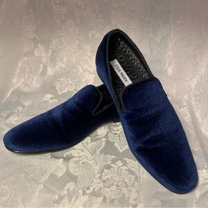 Steve Madden Men's Deep Blue Laight Velvet Loafers Size 10 VGUC